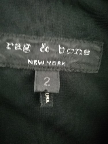 Rag & Bone New York Size 2 Black White Stretch Wiggle Dress Back Zip Lined - Picture 7 of 9