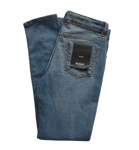 Hudson Kids Girls Skinny Jeans Size 12 True Blue Adjustable Waistband Denim - Picture 1 of 5