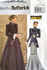 Butterick Misses' Early 20th Century Costume Pattern B4954 Size 16-22 UNCUT