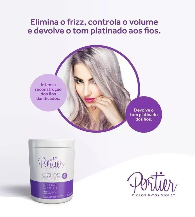 Mascarilla profesional de toxinas B violeta Portier Ciclos rubio platino 35,2 oz 1 kg Foto 2 de 4
