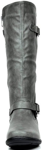 Women Faux Fur-Lined Knee High Winter Boots Flat Heel Side Zipper Riding Boots - Picture 41 of 41