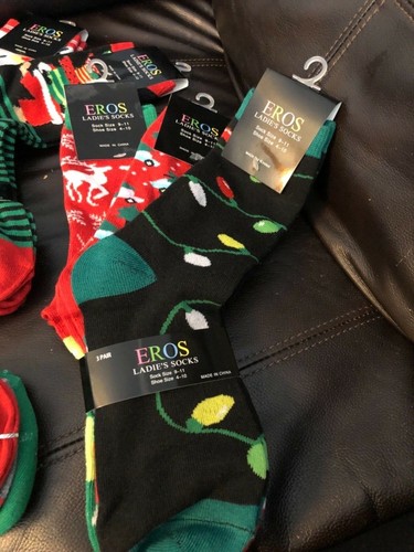 Christmas Socks LOT 12 Pairs ladies size 9-11 shoe sz 4-10 for gift giving NWT - Picture 6 of 12