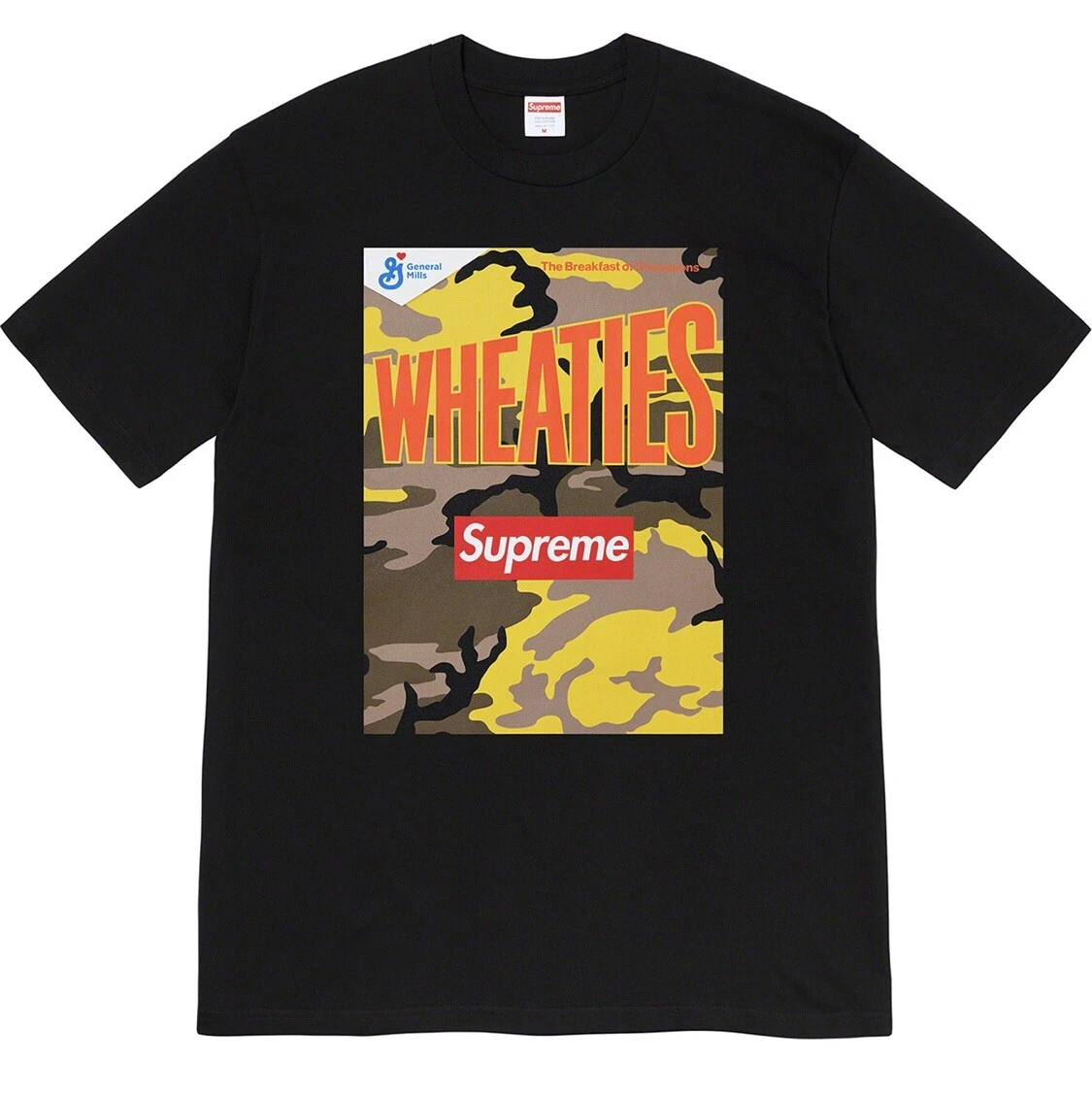 SUPREME WHEATIES TEE MEDIUM NEUF BOÎTE LOGO SS21 RARE COLLABORATION