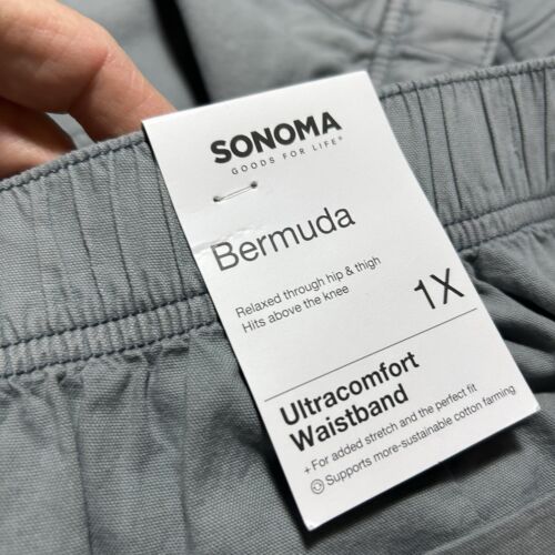 Neu Sonoma Damen-Bermuda Shorts ultrakomfort Bund grau Größe 1X neu mit Etikett - Bild 3 von 5