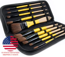 ARTIFY 10 Pieces Paint Brush Set Includes a Carrying Case Premium Nylon Hair