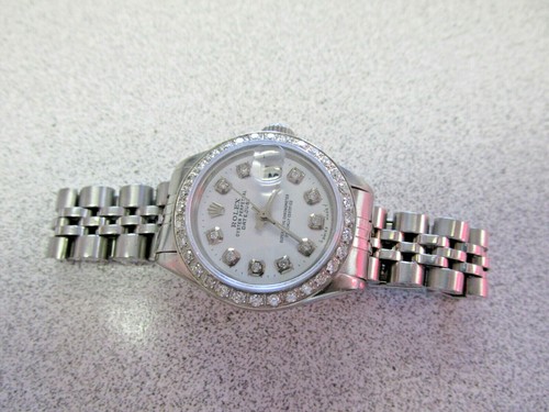 Rolex Watch Stainless Steel with Diamond Dial & Bezel & Paper   MAKE OFFER - Picture 6 of 12