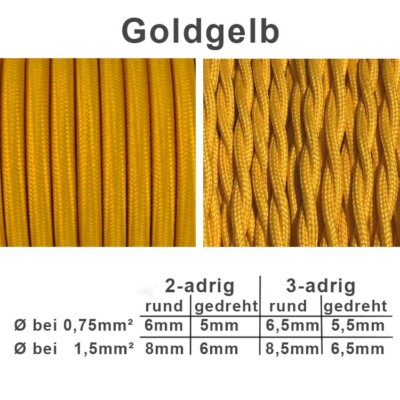 2 - 3 adrig Textilkabel Stoffkabel Pendelleitung Lampenkabel Textile Cable