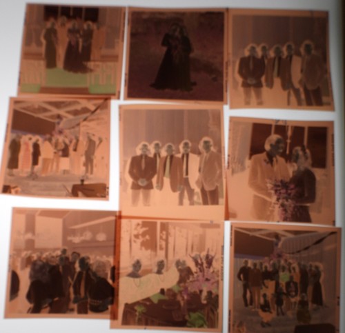 #41 Lot 99 Vintage FARB Schnappschuss Foto NEGATIVE Familie HOCHZEIT Party Zeremonie - Bild 5 von 17