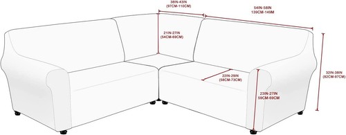 Stretch Velvet L Shape 5 Seater Sofa Cover Corner Sectional Couch Sofa Slipcover - Picture 3 of 118