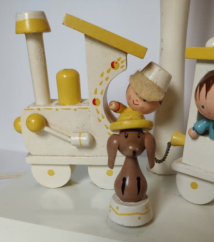 Vintage Nursery Originals 1980 Children and Train Dog Lamp Music Box No Shade - Picture 6 of 9