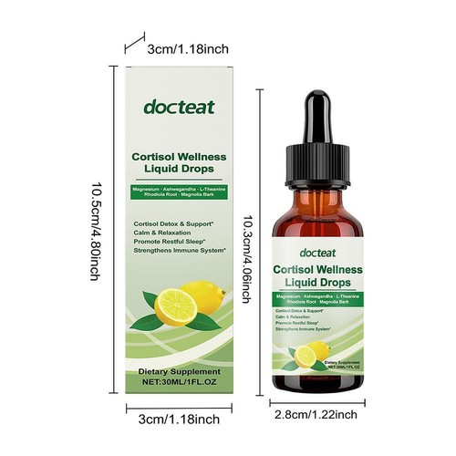Cortisol Supplement Liquid Drops, 17-In-1 Cortisol Detox W. Magnesium Glyci X8T6 - Picture 18 of 22