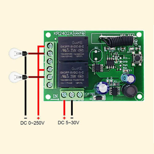 DC 6V 12V 24V 2CH RF Relay Transmitter Wireless Remote Control 433MHz Universal - Picture 17 of 20