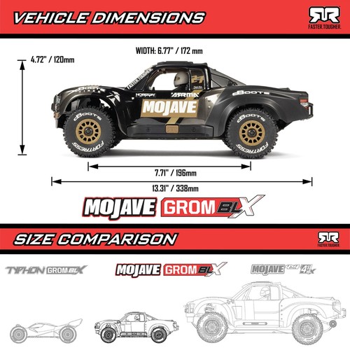 ARRMA MOJAVE GROM 223S BLX RC Desert Truck RTR, 2S/3S, 80 km/h - ARA2304T1 - Bild 10 von 12