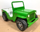 Vintage 1970s Tonka Pressed Steel Lime Green Jeep Runabout 10" Toy Truck Car