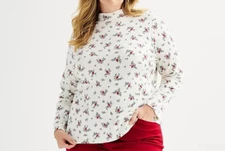 Croft and Barrow The Classic Mockneck long sleeve XL cardinal NWT