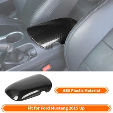 Carbon Center Armrest Storage Lid Box Pad Cover For Ford Mustang 15+ Accessories