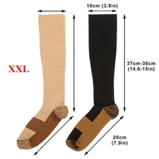 5 Pairs Copper Compression Socks 20-30mmHg Graduated Support Mens Womens S/M-XXL