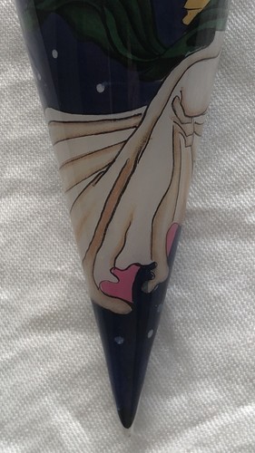 Chase Inside Art Blown Glass Hand Painted Angel with Lyre Christmas Ornament - Picture 11 of 19