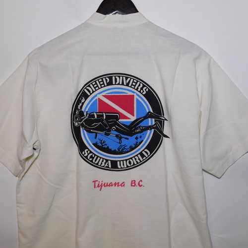 Camisa De Colección Años 70 AJUUA DEEP BUCEA WORLD Tijuana México Surfista Baja California XL - Imagen 15 de 15