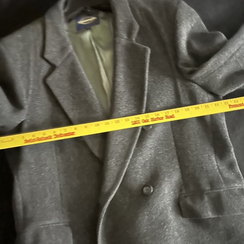 Men’s Pure Wool Long Trench Coat Double Breast Towncraft Gray Size 42 - Picture 14 of 16