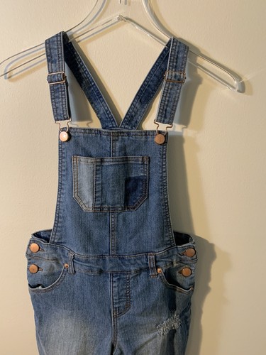 Cherokee Overalls Skinny Leg Girl Large Knee Patch Quilted Front Pocket - Picture 6 of 12
