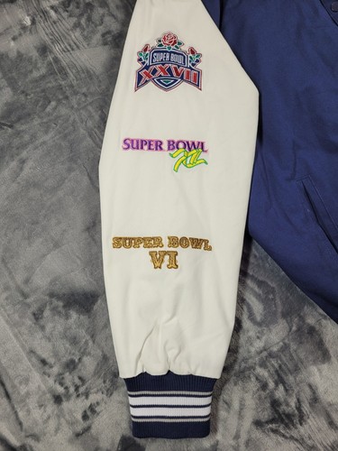 Giacca NFL Dallas Cowboys uomo 3XL Super Bowl bomber foderata Varsity ricamata - Foto 3 di 19