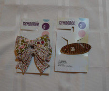 Gymboree FOX TROT Hair BackClip  Fabric Bows on Plastic Clips Accessory NWT