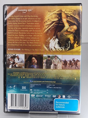 The Water Diviner DVD 2014 Jai Courtney, Olga Kurylenko, Russell Crowe - Picture 2 of 2