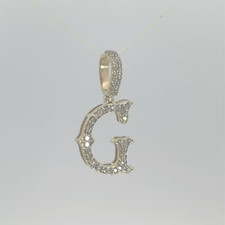 0.29Ct Round Lab-Grown Diamond Initial Letter G Alphabet Pendant 14K Yellow Gold