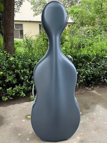 Custodia per violoncello rigida grigia abrazina forte 4/4 fibra di carbonio, peso leggero 3 kg - Foto 4 di 5