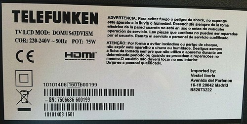 SOPORTE PIE PARA TELEFUNKEN DOMUS43DVISM - Bild 2 von 2