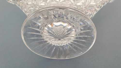 WEBB CORBETT Fan Vase Cut Crystal Glass Len Green Grasses MCM Vintage Art Deco - Picture 12 of 18
