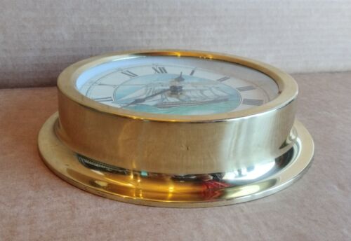 Springfield Instruments Nautical Theme Sailing Ship Wall Clock Brass 8.5" USA - Picture 2 of 7