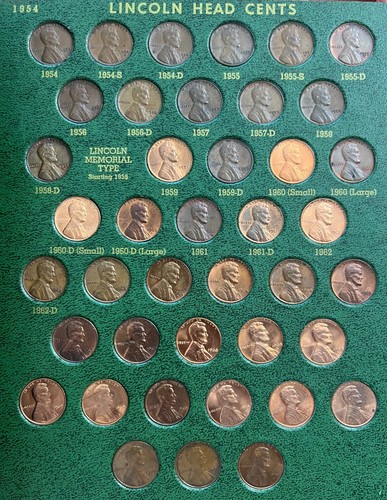 1909-1971 WHEAT PENNY, LINCOLN MEMORIAL CENT, 154 COINS, GREEN WHITMAN FOLDER #1 - Picture 5 of 5
