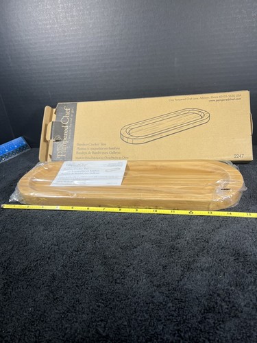 Pampered Chef Bamboo Cracker Snack Serving Party Tray 14.5" x 5" #2247 NEW - Picture 7 of 7