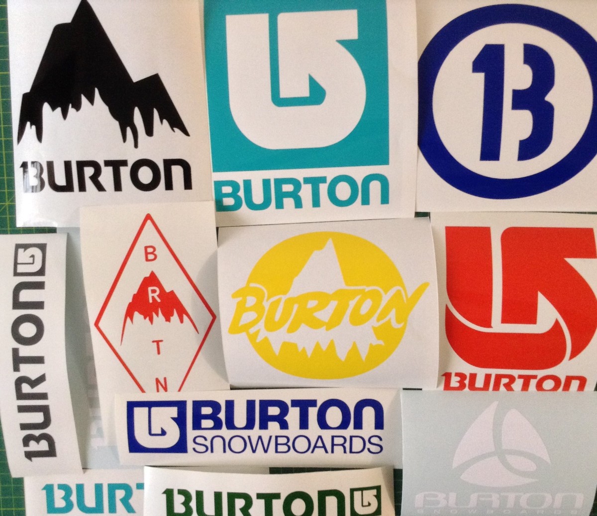 Burton Snowboard Stickers Pack of 11 Classic Burton Logos Diecut Sticker Decals