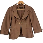 VGC Fenn Wright Manson Coppery Brown Silk Jacket Wedding Guest UK 10