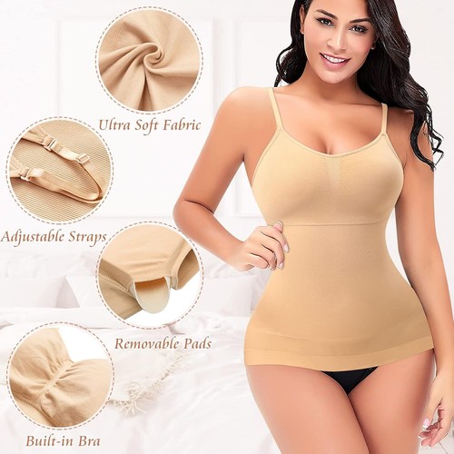 Women Shapewear Cami with Built in Bra Tummy Control Shaper Compression Tank Top - Bild 6 von 27
