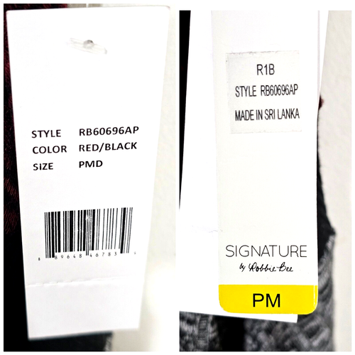 Signature By Robbie Bee Women's Sweater Dress Pull Over 3/4 Sleeves Size PM - Picture 7 of 8