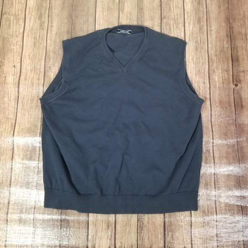 Lands' End Mens Sweater Vest Navy Blue 