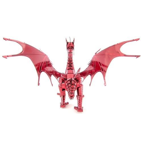 Set of 2 Fascinations ICONX SILVER & RED DRAGON 3D Steel Metal Earth Model Kits - Picture 8 of 11