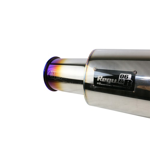 2.5'' ID 4'' OD Rolled Straight Exhaust Muffler Tips 6'' Body Resonator Blue - Foto 5 di 5