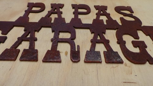 Med.Rustic Metal Papas Garage Sign/Free Shipping/Father's Day/Gift for him/Shop - Picture 4 of 5