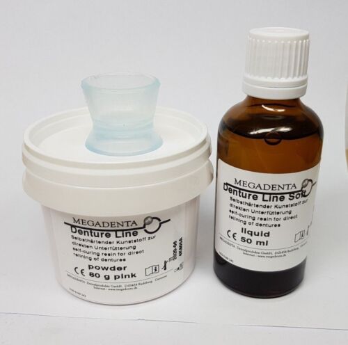 Dental Denture direct Reline Self cure soft resin acrylic Germany powder liquid - Picture 2 of 4