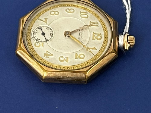 1920s Buren IMPERIAL OCTAGON Art Deco Pocket Watch GF Gold Filled Runs - Picture 3 of 13