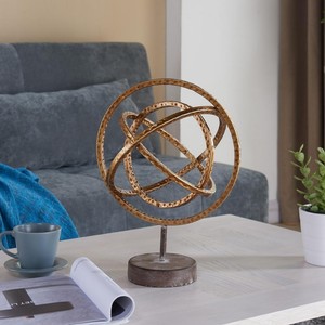 Golden Globe Metal Sculpture Decor Display Table Decoration Metallic Image Is Loading Golden Globe Metal Sculpture Decor Display Table Decoration