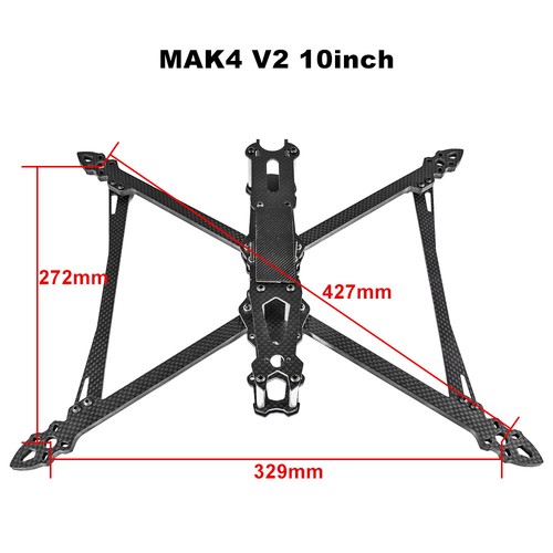MAK4 Carbon Fiber Frame V2 7-10" 295/367/387/427mm For RC Done Quadcopter - Picture 28 of 28