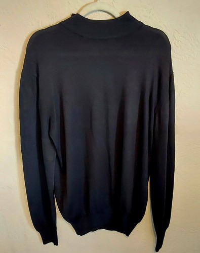 Vintage Conte Di Milano Pullover Herren M Mock Neck Langarm Blau • Made In Italy - Bild 1 von 2