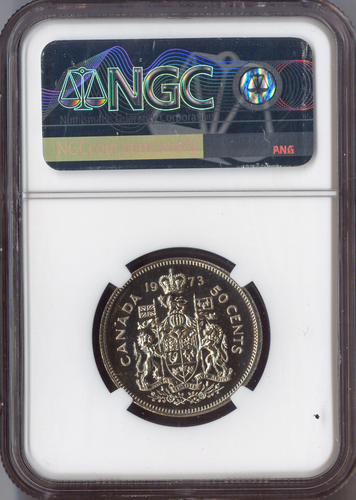 1973 Canada 50 Cents MS68 NGC Auction - Picture 2 of 2