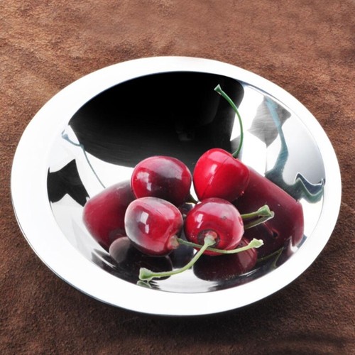 Stainless Steel Round Dinner Plate Dish Tray Double-layer Design Easy to Use - Picture 2 of 8